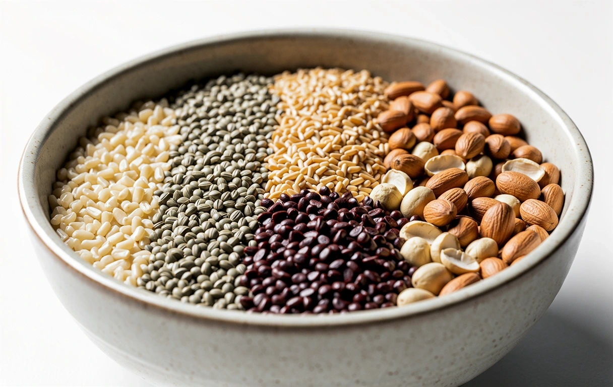Grains and nuts for nutritional balance